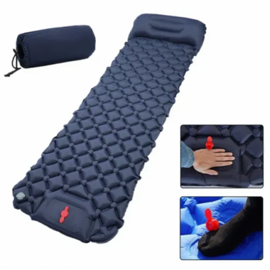 Надувной туристический матрас 188х58х6см, Outdoor Sleeping / Походный каремат с подушкой