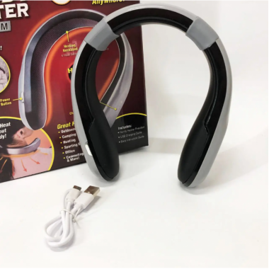 Портативный мини обогреватель для шеи Handy Heater на аккумуляторе, 4 режима нагрева Серый