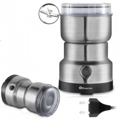 Кофемолка электрическая Domotec MS-7113, 400 Вт, 85 г, нержавеющая сталь, для кофе, орехов