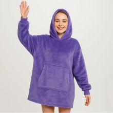 Толстовка-плед с капюшоном Huggle Hoodie Ultra Plush Blanket | Плюшевая кофта | Плед с рукавами Oversize Фиолетовый Толстовка-плед с капюшоном Huggle Hoodie Ultra Plush Blanket | Плюшевая кофта | Плед с рукавами Oversize Фиолетовый
