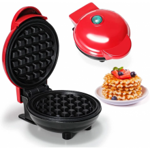 Электрическая мини вафельница Waffle Maker с антипригарным покрытием Красная Электрическая мини вафельница Waffle Maker с антипригарным покрытием Красная