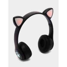 Беспроводные наушники с кошачьими ушками и RGB подсветкой Cat VIV-23M Черные Беспроводные наушники с кошачьими ушками и RGB подсветкой Cat VIV-23M Черные