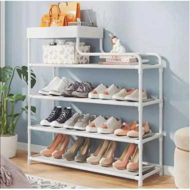 Полка для обуви Multifunctional Storage Shoe Rack 5 полок двухсторонняя Белая