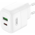 Сетевое зарядное устройство XO L137 - 20W PD USB-C & 18W QC USB-A быстрая зарядка