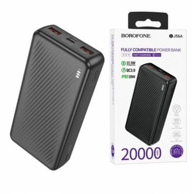 Внешний аккумулятор Power bank Borofone J56A 20000 мАч 22.5 Вт быстрая зарядка черный
