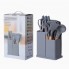 Силиконовый кухонный набор принадлежностей с деревянной ручкой Kitchenware Set 19 предметов Серый