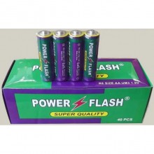 Батарейки пальчик R06 солевые АА 1.5 v Power flash Только упаковкой (40 шт)