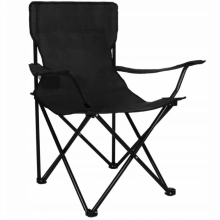 Стул раскладной со спинкой Camping quad chair HX 001 с подстаканником Черный Стул раскладной со спинкой Camping quad chair HX 001 с подстаканником Черный
