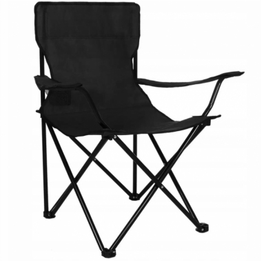 Стул раскладной со спинкой Camping quad chair HX 001 с подстаканником Черный