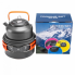 Набор туристической металлической посуды для походов Camping cooking DM 308 с карабином Черный с оранжевым
