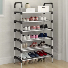 Полка стойка органайзер для обуви на 6 полок Shoe Rack TW555 Чёрная Полка стойка органайзер для обуви на 6 полок Shoe Rack TW555 Чёрная
