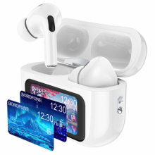 Наушники беспроводные TWS Borofone BW76 Brocade true wireless ANC noise Белые
