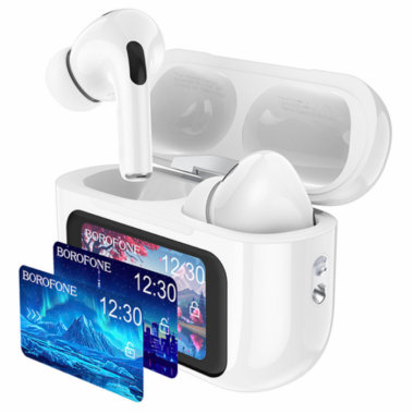Наушники беспроводные TWS Borofone BW76 Brocade true wireless ANC noise Белые