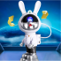 Светильник ночник Астронавт в форме кролика-космонавта Rabbit Star 23 см с эффектом звездного неба и пультом