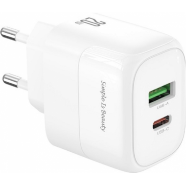 Сетевое зарядное устройство XO L137 - 20W PD USB-C & 18W QC USB-A быстрая зарядка