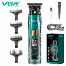 Машинка для стрижки волос триммер для бороды VGR V-961 LED дисплей + 4 насадки
