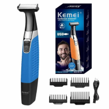 Триммер универсальный для стрижки волос бороды и усов Kemei KM-1910 + 4 насадки от USB Синий Триммер универсальный для стрижки волос бороды и усов Kemei KM-1910 + 4 насадки от USB Синий