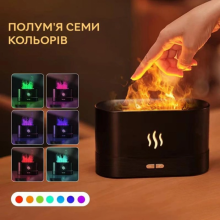 Ночник увлажнитель воздуха с имитацией пламени и резервуаром для эфирного масла аромадифузор 180 мл