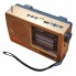 Радиоприёмник с солнечной панелью FM USB MicroSD и фонариком NS-4848S на аккумуляторе Золотой