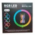 Кольцевая LED RGB лампа 33 см 20W 3D-33 с держателем для телефона селфи кольцо для блогера прозрачная