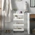 Передвижная напольная полка 39х12.5х80 см на колесиках Bathroom Rack Белая 4 яруса XYX-2020A