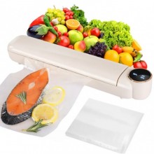 Вакуумный упаковщик пищевых продуктов + 10 пакетов, Vacuum Sealer LS-801, Белый / Домашний вакууматор для еды