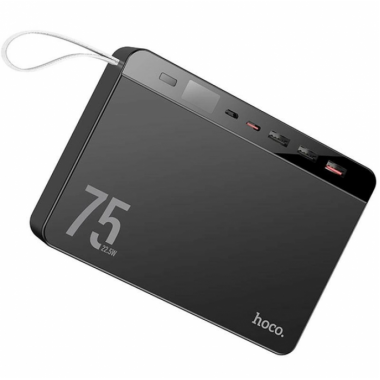 Внешний аккумулятор Power bank HOCO J94 Overlord 22.5W 75000mAh PD22,5W+QC3.0 батарея быстрая зарядка Чёрный