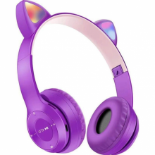 Беспроводные детские наушники с кошачьими ушками и подсветкой Cat Ear P47M Фиолетовые Беспроводные детские наушники с кошачьими ушками и подсветкой Cat Ear P47M Фиолетовые