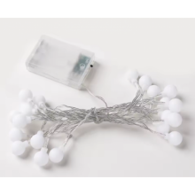 Новогодняя LED RGB гирлянда с прозрачным проводом и питанием от батареек Шарики Длинной 3м 20 LED шариков