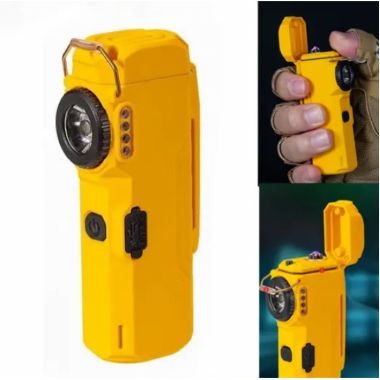 Фонарь MULTIFUNCTIONAL D51-COB, Li-Ion аккум., индикация заряда, зажигалка, ЗУ Type-C Желтый