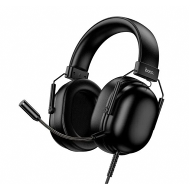 Накладные проводные наушники HOCO W113 с USB, 50 мм динамиками и съемным микрофоном Черные