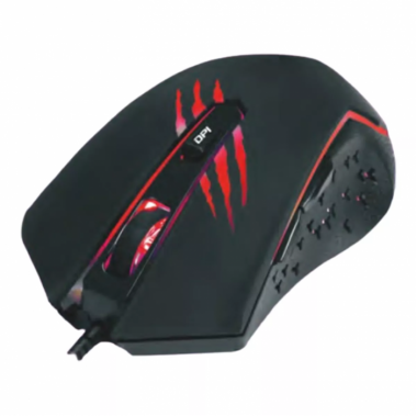 Компьютерная мышь игровая USB Grunhelm MG-375WD Чёрная с красным