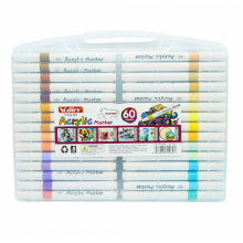 Набор акриловых маркеров 60 штук на водной основе в кейсе Acrylic Marker Y 04 Набор акриловых маркеров 60 штук на водной основе в кейсе Acrylic Marker Y 04