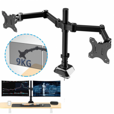 Крепление для двух мониторов настольный кронштейн 17"-33" UKC Z022