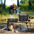 Набор туристической металлической посуды для походов Camping cooking DM 308 с карабином Черный