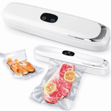 Вакуумный упаковщик для продуктов Vacuum Sealer MK-801 90Вт бытовой вакуумный + 10 пакетов Белый