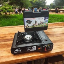 Туристическая портативная газовая плита горелка Portable Gas Stove Max с переходником Туристическая портативная газовая плита горелка Portable Gas Stove Max с переходником