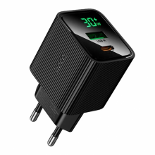 Сетевое зарядное устройство адаптер HOCO CS84A 1USB/1Type-C, 30W, поддержка быстрой зарядки PD/QC/FCP/AFC Черный Сетевое зарядное устройство адаптер HOCO CS84A 1USB/1Type-C, 30W, поддержка быстрой зарядки PD/QC/FCP/AFC Черный