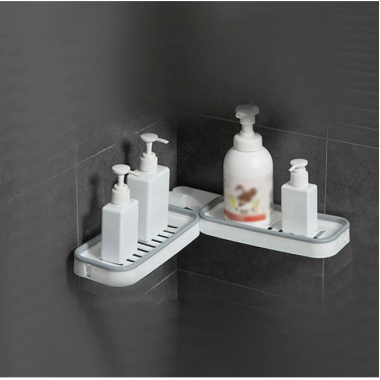 Двойная полка для ванной комнаты Shower Rack Белая