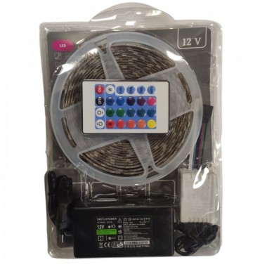 Лента светодиодная RGB 5050 - полный комплект влагозащищена 5 метров 12V
