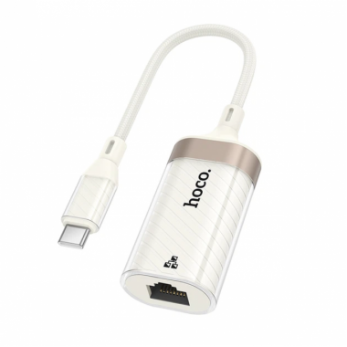 Адаптер переходник HOCO UA41B Crystal, Type-C to Ethernet RJ45 (100 Mbps)