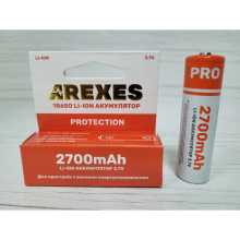 Аккумулятор Arexes 18650 Li-Ion 2700 mAh, 3.7v с защитой Красный Аккумулятор Arexes 18650 Li-Ion 2700 mAh, 3.7v с защитой Красный