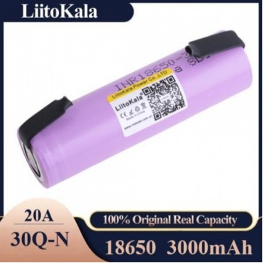 Аккумулятор 18650, LiitoKala 30Q-N, 3000mAh, с контактами под пайку Оригинал