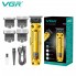 Аккумуляторная машинка для стрижки VGR V-904 GOLD, 4 насадки, 2000 mAh, LED display дисплей