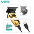 Аккумуляторная машинка для стрижки VGR V-904 GOLD, 4 насадки, 2000 mAh, LED display дисплей