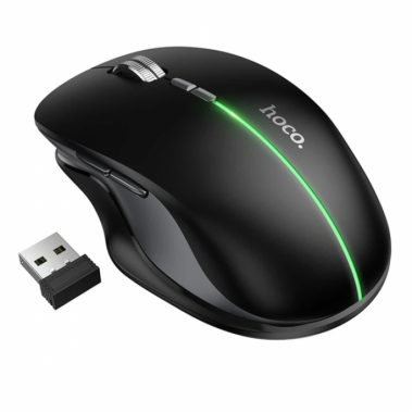 Аккумуляторная мышь игровая Bluetooth и 2,4G, HOCO GM40 Dixon RGB / Геймерская мышь с аккумулятором Черный