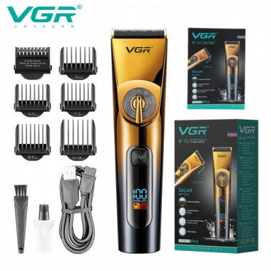 Машинка для стрижки VGR V-663 Аккумуляторная с дисплеем и регулировкой длины 0.5-19 мм