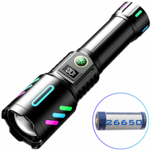 Аккумуляторный фонарь с флуоресцентной окраской 1143-TG, PM10-TG, 1x26650, Power Bank, ЗУ Type-C Аккумуляторный фонарь с флуоресцентной окраской 1143-TG, PM10-TG, 1x26650, Power Bank, ЗУ Type-C