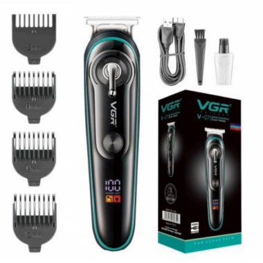 Аккумуляторный триммер для стрижки волос и бороды с USB и LED-дисплеем VGR V-075