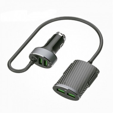 Автомобильное зарядное устройство EZRA EA-27 (2USB/5.1А) с удлинителем 1м на 2USB Чёрный